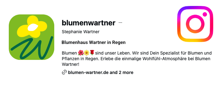 Blumen Wartner auf Instagram
